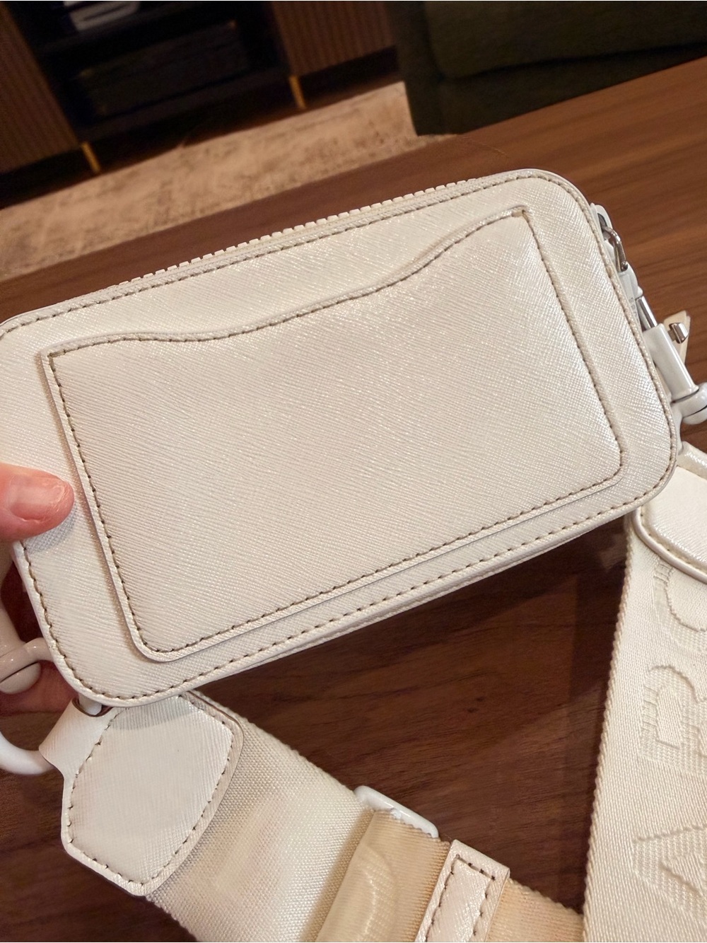 Marc Jacobs Snapshot Leather Crossbody Bag White Toned Hardware Designer Classy - Picture 11 of 16